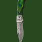 Something's Fishy Branded
Damascus Folding Pocket knife with green handle